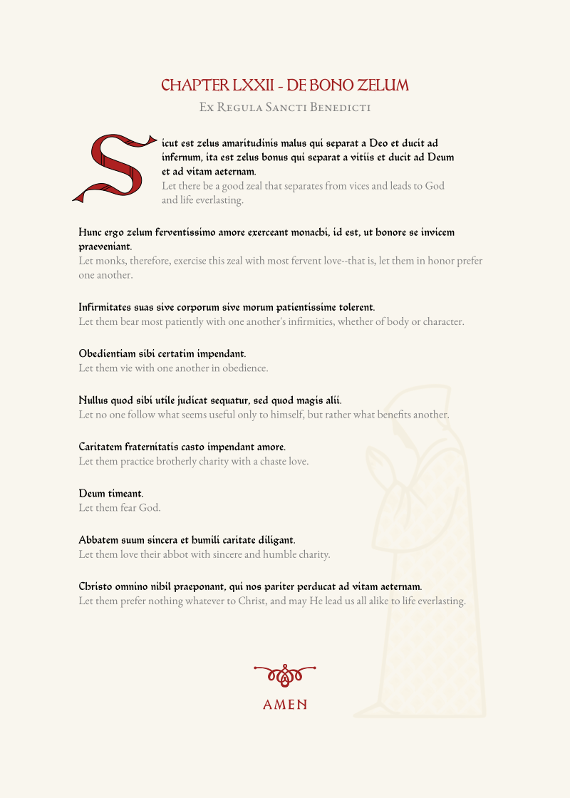 Chapter 72 of the Rule of Saint Benedict